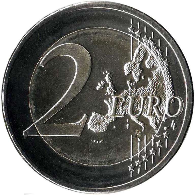 (016) Монета Германия (ФРГ) 2015 год 2 евро &quot;30 лет флагу Европы&quot; Двор F Биметалл  UNC